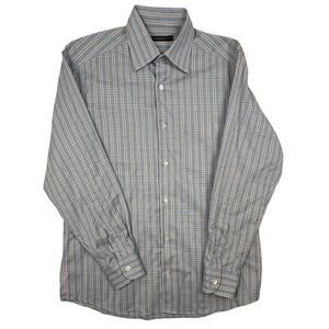 Ermenegildo Zegna Long Sleeve Button Down Plaid Front Pocket Shirt Men’s Medium